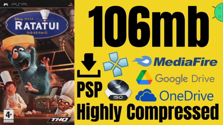 Disney Pixar Ratatouille PSP ISO Highly Compressed Game Download